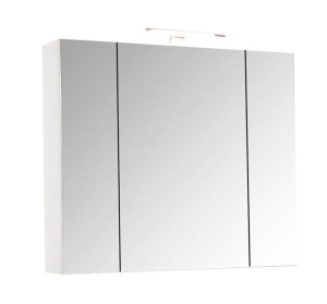 Dulap baie cu oglinda Celine, PAL, iluminare led, 80 cm, 2 usi, 3 rafturi, soft close, alb