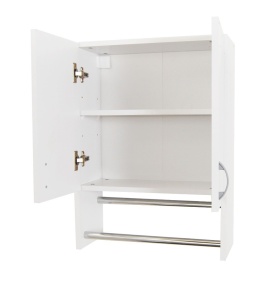 Dulap baie cu portprosop Ella, Pal melaminat, 2 usi, polita, 60 x 68 cm, alb - Img 2