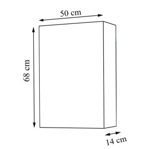 Dulap pentru baie cu front oglinda, 50 cm, PAL, usa, 3 rafturi, alb - Img 3