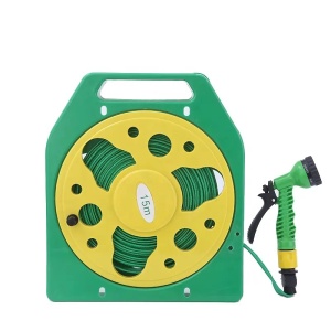 Furtun de gradina cu rola suport fixa 15m 1/2 inch – Solutie compacta si eficienta pentru udare - Img 1