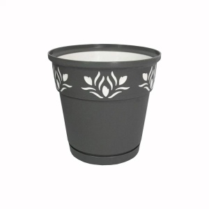 Ghiveci plastic cu farfurie 20 cm, 4 L – rezistent si elegant pentru flori si plante de interior - Img 2