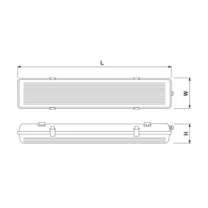 Lampa ermetica G-Tech 2x150cm T8 G13 GTV Gri - Img 2