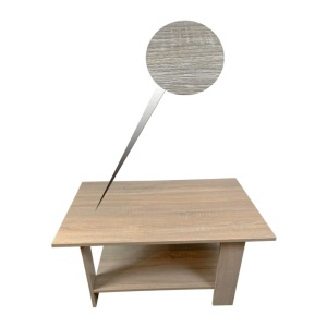 Masa cafea Turing, PAL Melaminat, cu raft depozitare, 87x60x43cm, stejar - Img 3