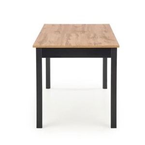Masa living extensibila HM Greg, PAL Laminat, 124-168x74x75 cm, 6 persoane, stejar wotan negru - Img 3