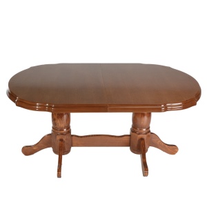 Masa living extensibila SB Nork, MDF Furniruit, structura lemn masiv, 8 persoane, 198-160x90x74 cm, cires - Img 3