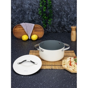 Oala cu capac, diametru 20 cm, 2.7 litri, 5 straturi, invelis antiaderent, manere nituite, ZLN-0866, Zilan - Img 4
