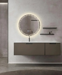 Oglinda baie rotunda, iluminare LED, senzor touch, functie dezaburire, 3 tipuri lumina, 70 x 70 cm - Img 2