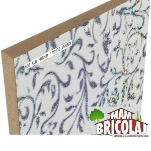 Panou MDF lucios White Veneer Narcissus 636