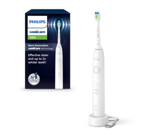 Periuta de dinti electrica Philips Sonicare HX7110/01, 62.000 miscari/minut, autonomie 21 zile, 2 moduri periere, senzor presiune integrat, functia BrushSync, capat de periere Otimal White, alb