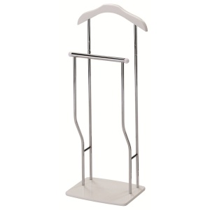 Portmantou dublu, tip valet, SL Greg, cromat, lemn, 107 cm, alb