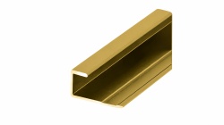Profil de capat tip J, pentru panouri SPC de 3 mm, finisaj auriu, 2.95 metri