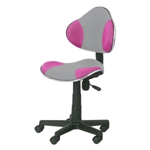 Scaun birou copii HM Flash 2, Ergonomic, Stofa Mesh, Cadru Polipropilena, Inaltime ajustabila, 80 Kg, Roz Gri - Img 2