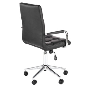 Scaun birou copii HM Gonzo 2, Ergonomic, Cadru metalic, Tapitat cu piele ecologica, Mecanism de balans, Cu brate, 90 Kg, Negru - Img 3