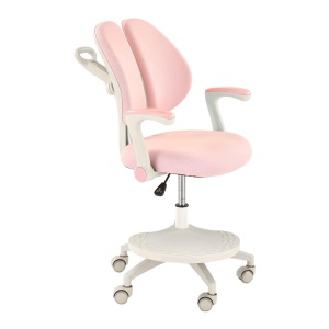 Scaun birou ergonomic pentru copii HM Panco, ajustabil pe inaltime si adancime, mesh, suport pentru picioare, roz - Img 2