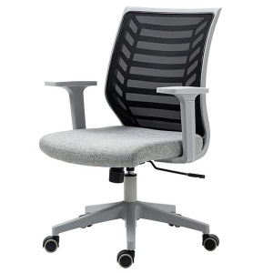Scaun birou ergonomic SL Q320, mesh, mecanism inclinare, baza polipropilena, suport lombar, roti cauciucate, 90 kg, negru gri - Img 2