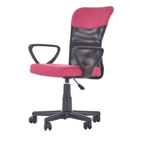 Scaun birou pentru copii cu plasa textila, HM Timmy, ergonomic, inaltime reglabila, structura polipropilena, Rotire 360 , 120 kg, roz - Img 2