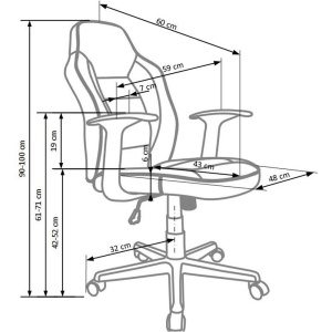 Scaun birou pentru copii HM Nemo, Ergonomic, Cadru Polipropilena, Piele ecologica cu insertii de Mesh, Inaltime ajustabila, Mecanism balansare, 110 Kg, Rosu Negru - Img 3