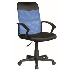 Scaun birou SL Q702, mesh, inaltime reglabila, mecanism de balans, roti pivontante, ergonomic, suport lombar, Albastru Negru - Img 2