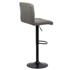Scaun de bar ABS 147, cu spatar, piele ecologica, suport picioare, cadru metalic, rotativ, 100 kg - Img 2