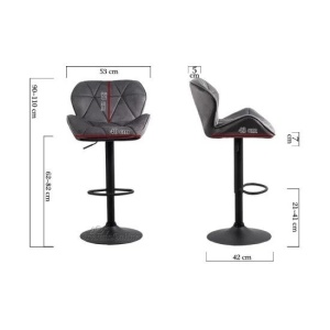Scaun de bar ABS149, ergonomic, confortabil, catifea, suport picioare, rotatie 360 grade, 100 kg - Img 2