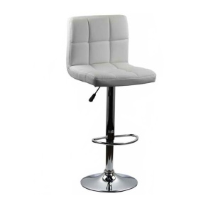 Scaun de bar cu spatar ABS 191, cadru cromat, piele ecologica, inaltime reglabila, suport picioare, 100 kg