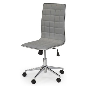 Scaun de birou HM Tirol, Ergonomic, Piele ecologica, Inaltime ajustabila, Mecanism de balans, Roti pivotante, 90 kg, Gri - Img 2