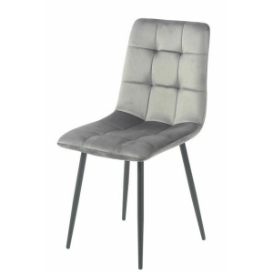 Scaun de living si bucatarie KL Mady, metalic, tapitat cu stofa,100 kg, 44x39x89 cm, gri - Img 2
