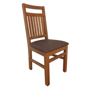 Scaun de living si bucatarie, lemn masiv fag, Paul, sezut tapitat cu stofa, 120 kg, 96x46x43cm, Nuc
