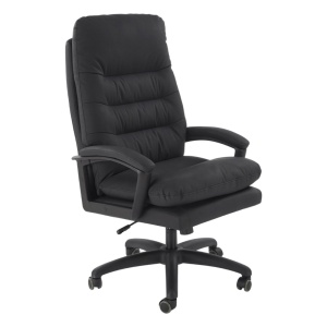 Scaun directorial HM Harbor, piele ecologica, inaltime reglabila, mecanism de balansare, perne duble, 120 kg, negru - Img 3