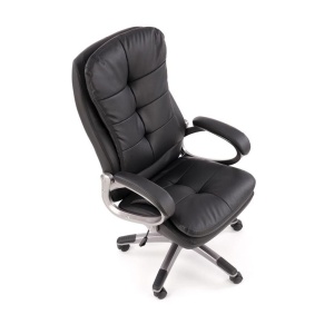 Scaun directorial Hm Preston, Robust, Piele ecologica, Inaltime reglabila, Mecanism balans, 100 Kg, Negru - Img 3