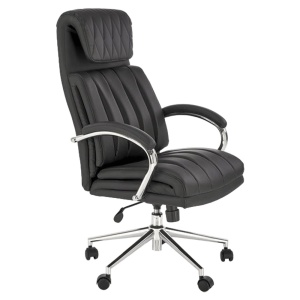 Scaun directorial HM Romano, piele ecologica, mecanism de balansare, negru - Img 2