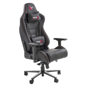Scaun directorial pentru gaming HM Chavez, piele ecologica, cadru metalic, cotiere reglabile, multiblock, perne lombare,100 kg, negru - Img 3