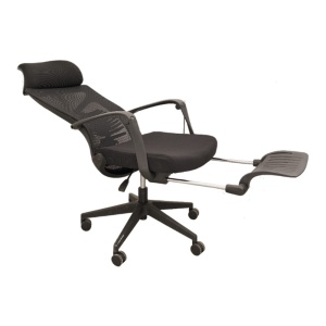 Scaun ergonomic cu suport picioare AB097, mesh, suport lombar, spatar rabatabil, 120 kg, negru - Img 2