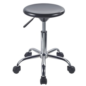 Scaun laborator Berna, PVC, Cadru cromat, Inaltime reglabila, 80 kg - Img 2