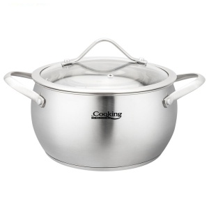 Semioala inox 2.5L Heinner 18x10 cm, capac sticla termorezistenta, compatibila inductie - Img 2