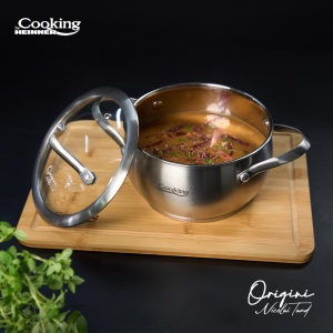 SEMIOALA INOX+CAPAC 18X10 CM, 2.5L, NICOLAI TAND, ORIGINI, COOKING BY HEINNER - Img 4