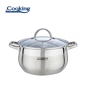 SEMIOALA INOX+CAPAC, 24 X 13.5 CM, 6.1 L, AMIRA, COOKING BY HEINNER - Img 1