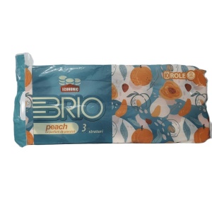 Set 10 role, hartie igienica 3 straturi, Piersica, Brio