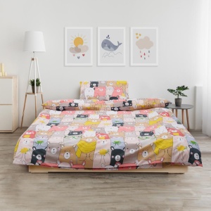 SET DE PAT SINGLE BUMBAC ANIMALS - Img 1