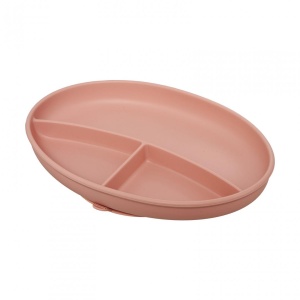 Set diversificare 5 piese silicon : baveta, bol, farfurie, lingurita si furculita, roz, U-Grow - Img 3