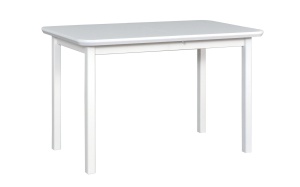 Set masa extensibila lemn masiv, living si bucatarie, DM4 Maxima, blat MDF Furniruit, colturi rotunjite, 120-150x70x76 cm si 4 scaune DM14 Boston, lemn, stofa, 120 kg, alb gri - Img 2