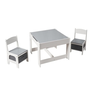 Set masuta si 2 scaune pentru copii , alb MDF, U-Grow - Img 2