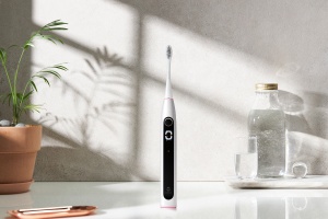 Set periuta de dinti smart sonica Oclean X Lite, Functii: Motor Maglev 72,000 miscari/min, 5 moduri, 65 dB, Capacitate baterie: 1100 mAh, durata utilizare: pana la 40 zile, IPX7 waterproof, perie Professional Clean, culoare: gri, continut pachet: - Img 3