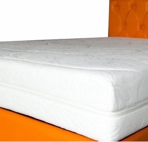 Set Saltea cu arcuri, Cronos HR Spring Comfort 140x200x24cm, cu spuma poliuretanica HR 3,5 cm pe ambele fete, husa detasabila tricot, hipoalergenic, fermitate medie, Saltsib plus 2 perne matlasate, microfibra, 50x70cm - Img 3
