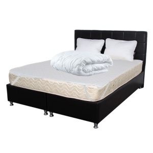 Set Saltea ortopedica cu arcuri Super Ortopedica Sofia 180x200x20cm, fermitate medie, plasa arcuri Bonell, fata vara-iarna, sistem aerisire cu butoni, 2 perne matlasat, antialergice 50x70cm, husa hipoalergenica lavabila la 95 C, pilota iarna, 200x220cm