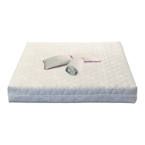 Set Saltea ortopedica, Jupiter Memory One 140x200x24cm, cu spuma poliuretanica, memory foam 4 cm, husa detasabila, tricot Silver Care, hipoalergenica, fermitate mediu spre tare, Saltsib plus 2 perne matlasate 50x70cm, lavabile la 60 C si husa antialergica