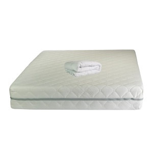 Set Saltea ortopedica, Terra Standard Spring Comfort 160x200x26cm, plasa arcuri Bonell, husa detasabila tricot, fermitate mediu spre tare, Saltsib plus pilota microfibra iarna, matlasata, umplutura poliester, 180x200cm