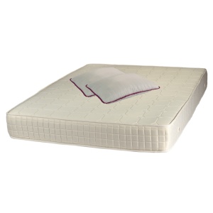 Set Saltea ortopedica, tip relaxa, Dafin Lux Ortopedic, 140x200x21cm, fermitate medie, cu plasa de arcuri tip Bonell, fata vara-iarna, sistem de aerisire cu butoni, Salt Confort plus 2 perne matlasate microfibra 50x70cm, lavabile la 60 C