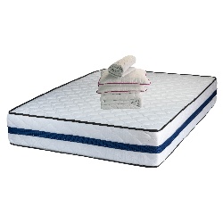 Set Saltea ortopedica Tulip Super Lux Comfort 140x200x30cm, fermitate tare, cu plasa de arcuri tip Bonell, sistem aerisire banda Spaceair, Saltsib plus 2 perne 50x70cm, husa hipoalergenica, lavabila la 95 C si pilota matlasata iarna antialergica 180x200cm