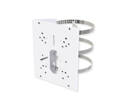 Suport stalp A01, utilizare la montarea camerelor pe stalpi cu diametru 102-127mm, compatibil cu: (AI Weather-proof) Mini Bullet, (AI) Vandal- proof Mini Bullet, (AI) Motorized Bullet, AI PTZ Bullet Plus, AI color+ Vandal-proof Mini Bullet, (AI) 180°